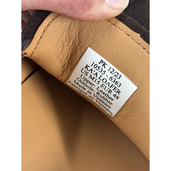 OluKai Ka'a Loafer Shoes Mens Size 15 Brown Leather Suede Slip On Comfort - Picture 6 of 7